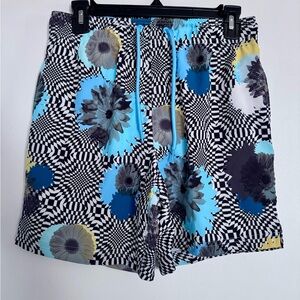 George Men’s Black & Blue Floral Optical Print Swim Shorts